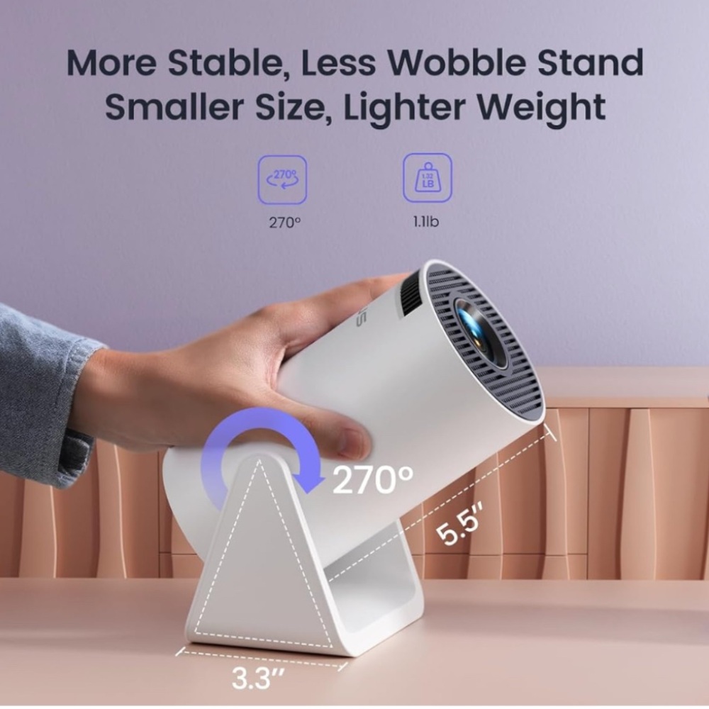 NEW in box White Portable Projector with Stand